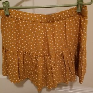 Zara Yellow Polka dot skort size L